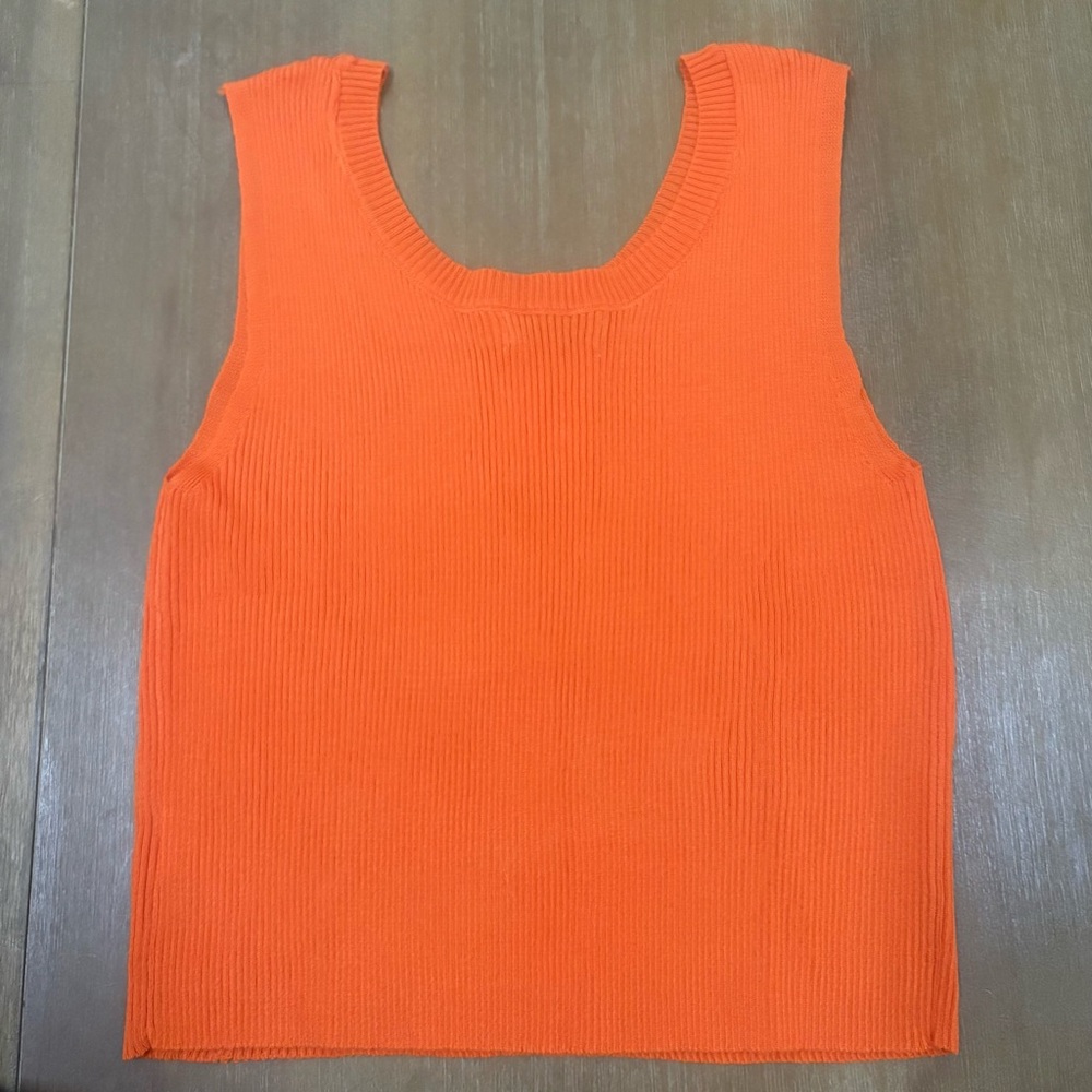 Bright Orange Ribbed Tank Top - Picture 2 of 4